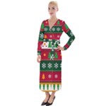 Christmas Time Pattern Christmas Ornament Velvet Maxi Wrap Dress