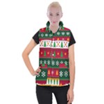 Christmas Time Pattern Christmas Ornament Women s Button Up Vest