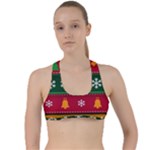 Christmas Time Pattern Christmas Ornament Criss Cross Racerback Sports Bra