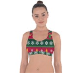 Christmas Time Pattern Christmas Ornament Cross String Back Sports Bra