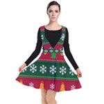 Christmas Time Pattern Christmas Ornament Plunge Pinafore Dress