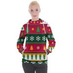 Christmas Time Pattern Christmas Ornament Women s Hooded Pullover