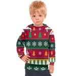 Christmas Time Pattern Christmas Ornament Kids  Hooded Pullover