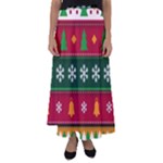 Christmas Time Pattern Christmas Ornament Flared Maxi Skirt