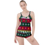 Christmas Time Pattern Christmas Ornament Boyleg Tankini Set 