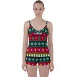 Christmas Time Pattern Christmas Ornament Tie Front Two Piece Tankini