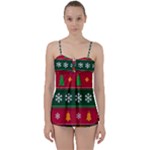 Christmas Time Pattern Christmas Ornament Babydoll Tankini Set