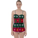 Christmas Time Pattern Christmas Ornament Babydoll Tankini Top