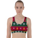 Christmas Time Pattern Christmas Ornament Back Weave Sports Bra