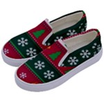 Christmas Time Pattern Christmas Ornament Kids  Canvas Slip Ons