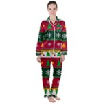 Christmas Time Pattern Christmas Ornament Women s Long Sleeve Satin Pajamas Set	