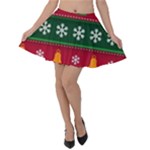 Christmas Time Pattern Christmas Ornament Velvet Skater Skirt