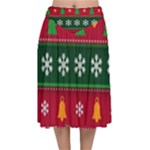 Christmas Time Pattern Christmas Ornament Velvet Flared Midi Skirt