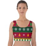 Christmas Time Pattern Christmas Ornament Velvet Crop Top