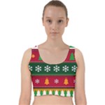 Christmas Time Pattern Christmas Ornament Velvet Racer Back Crop Top