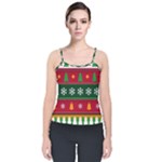 Christmas Time Pattern Christmas Ornament Velvet Spaghetti Strap Top