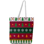 Christmas Time Pattern Christmas Ornament Full Print Rope Handle Tote (Large)