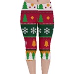 Christmas Time Pattern Christmas Ornament Velvet Capri Leggings 