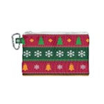 Christmas Time Pattern Christmas Ornament Canvas Cosmetic Bag (Small)