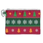 Christmas Time Pattern Christmas Ornament Canvas Cosmetic Bag (XL)