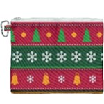 Christmas Time Pattern Christmas Ornament Canvas Cosmetic Bag (XXXL)