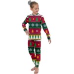 Christmas Time Pattern Christmas Ornament Kids  Long Sleeve Set 