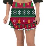 Christmas Time Pattern Christmas Ornament Fishtail Mini Chiffon Skirt