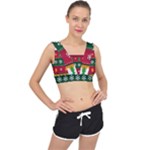 Christmas Time Pattern Christmas Ornament V-Back Sports Bra