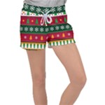 Christmas Time Pattern Christmas Ornament Women s Velour Lounge Shorts