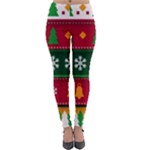 Christmas Time Pattern Christmas Ornament Lightweight Velour Leggings