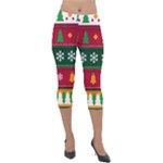 Christmas Time Pattern Christmas Ornament Lightweight Velour Capri Leggings 