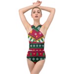 Christmas Time Pattern Christmas Ornament Cross Front Low Back Swimsuit