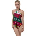 Christmas Time Pattern Christmas Ornament Go with the Flow One Piece Swimsuit