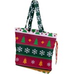 Christmas Time Pattern Christmas Ornament Drawstring Tote Bag