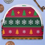 Christmas Time Pattern Christmas Ornament Horseshoe Style Canvas Pouch