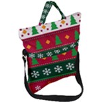 Christmas Time Pattern Christmas Ornament Fold Over Handle Tote Bag