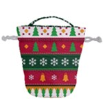 Christmas Time Pattern Christmas Ornament Drawstring Bucket Bag