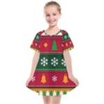 Christmas Time Pattern Christmas Ornament Kids  Smock Dress