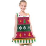 Christmas Time Pattern Christmas Ornament Kids  Cross Back Dress