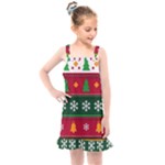 Christmas Time Pattern Christmas Ornament Kids  Overall Dress