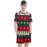 Christmas Time Pattern Christmas Ornament Men s Mesh T-Shirt and Shorts Set