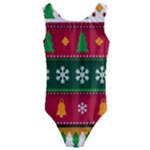 Christmas Time Pattern Christmas Ornament Kids  Cut-Out Back One Piece Swimsuit