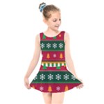 Christmas Time Pattern Christmas Ornament Kids  Skater Dress Swimsuit