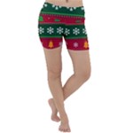 Christmas Time Pattern Christmas Ornament Lightweight Velour Yoga Shorts