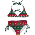 Christmas Time Pattern Christmas Ornament Kids  Classic Bikini Set