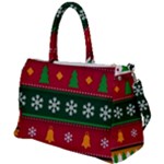 Christmas Time Pattern Christmas Ornament Duffel Travel Bag