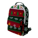 Christmas Time Pattern Christmas Ornament Flap Pocket Backpack (Large)