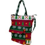 Christmas Time Pattern Christmas Ornament Shoulder Tote Bag