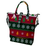 Christmas Time Pattern Christmas Ornament Buckle Top Tote Bag