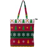 Christmas Time Pattern Christmas Ornament Double Zip Up Tote Bag